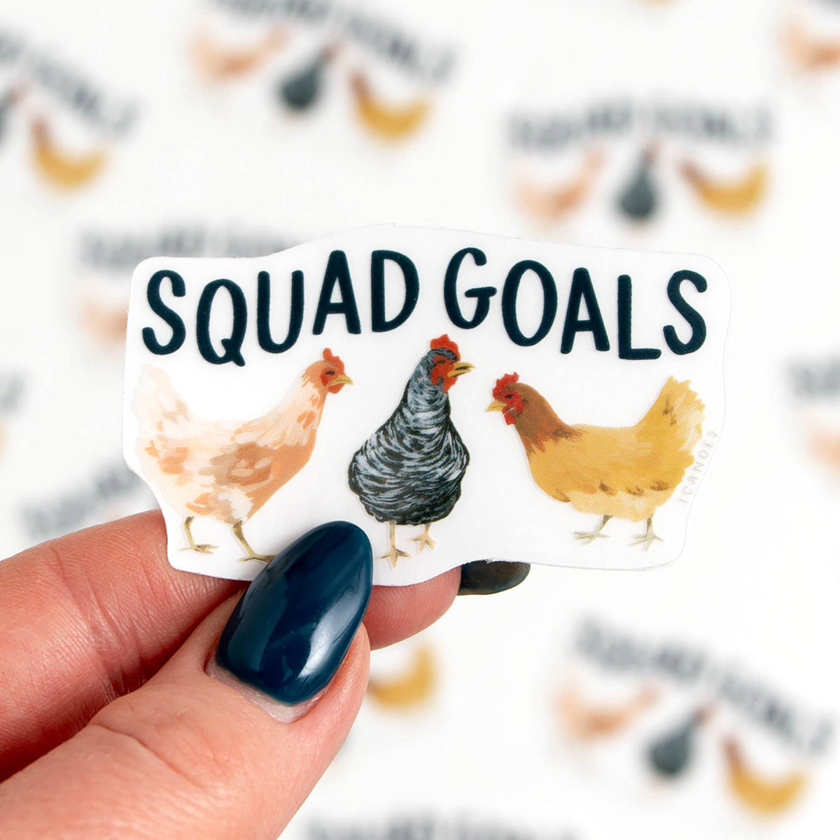 Squad Goals Chickens Clear Sticker