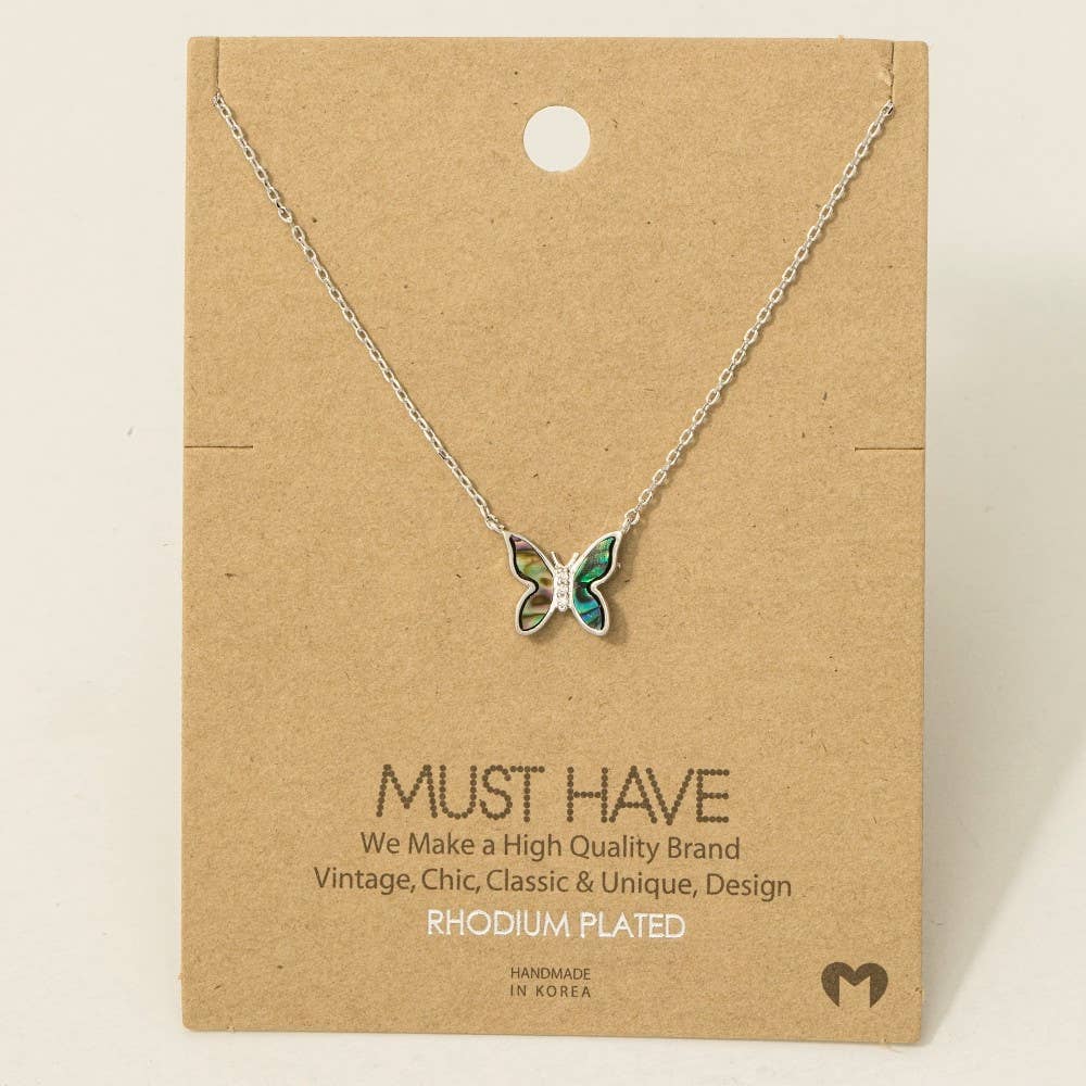 Gold Dipped Mini Butterfly Pendant Necklace