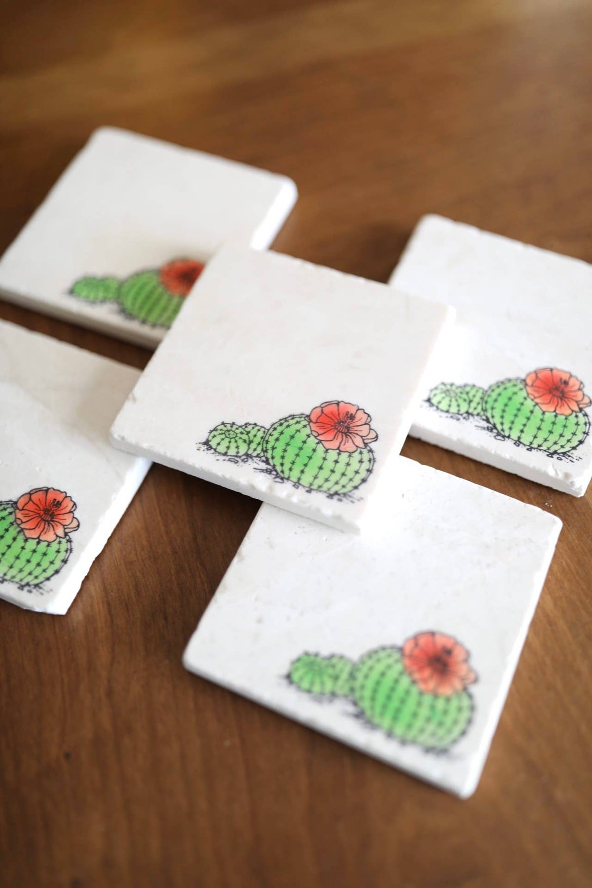 Barrel Cactus Marble Coaster