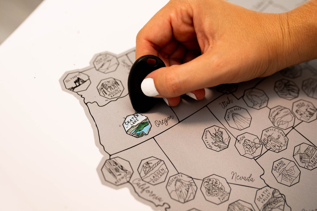 63 US National Park Scratch-Off 10" x 8" Map