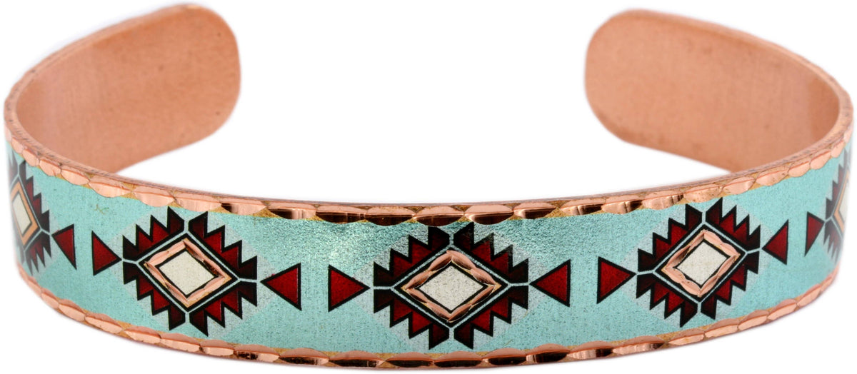 Navajo Aquamarine and Copper Bracelets