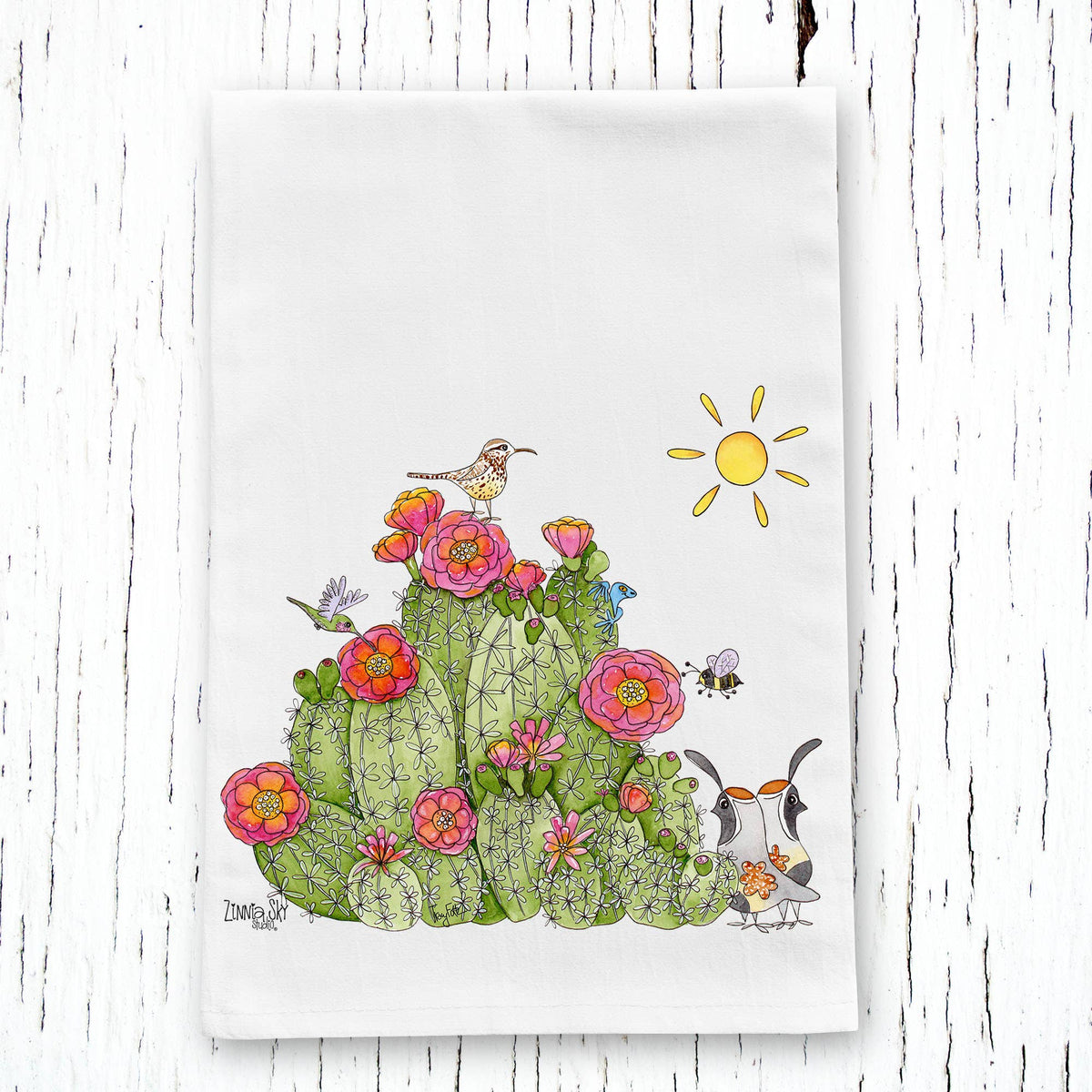 Summertime Cactus Vibes Tea Towel
