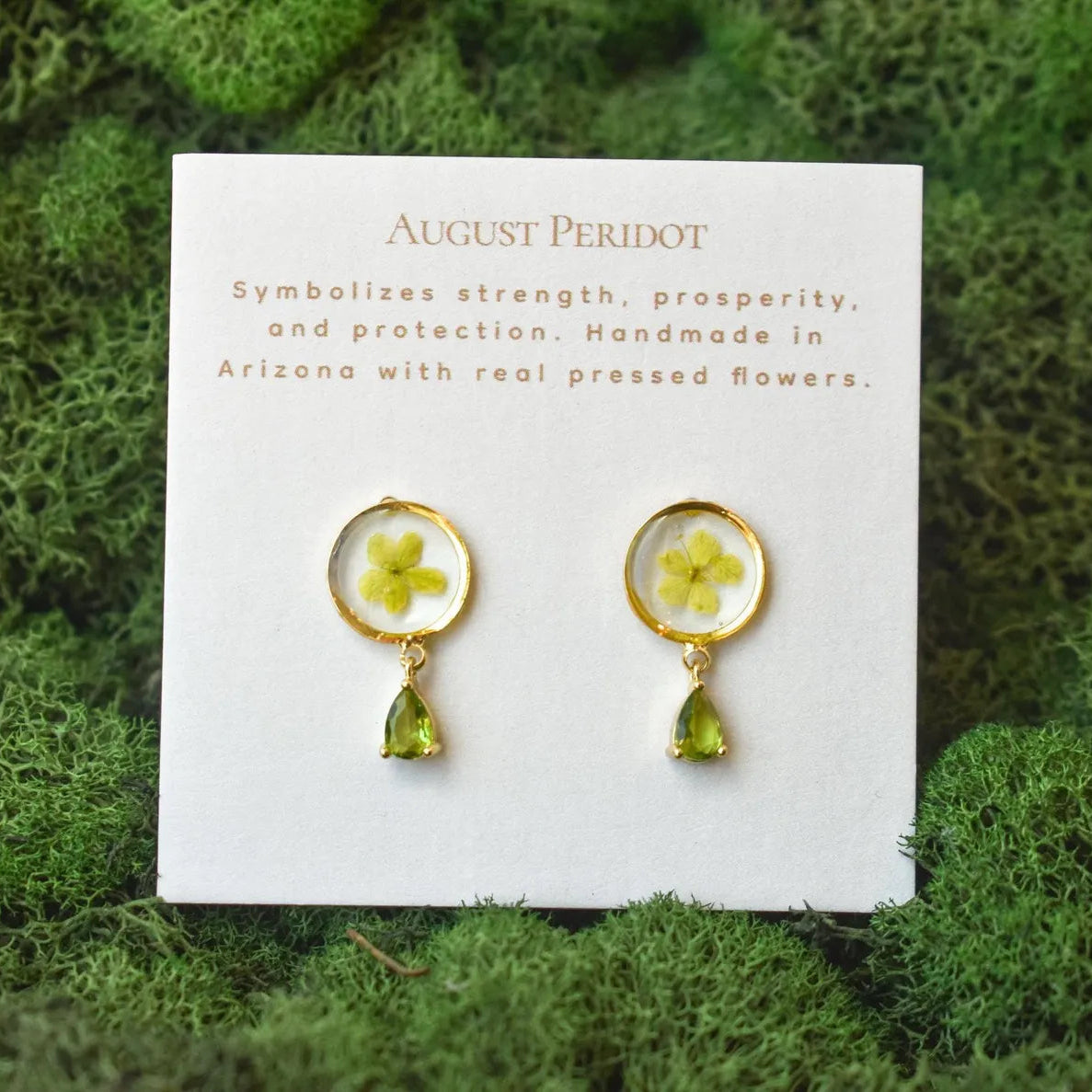 Handmade Birth Month Gemstone and Flower Earrings