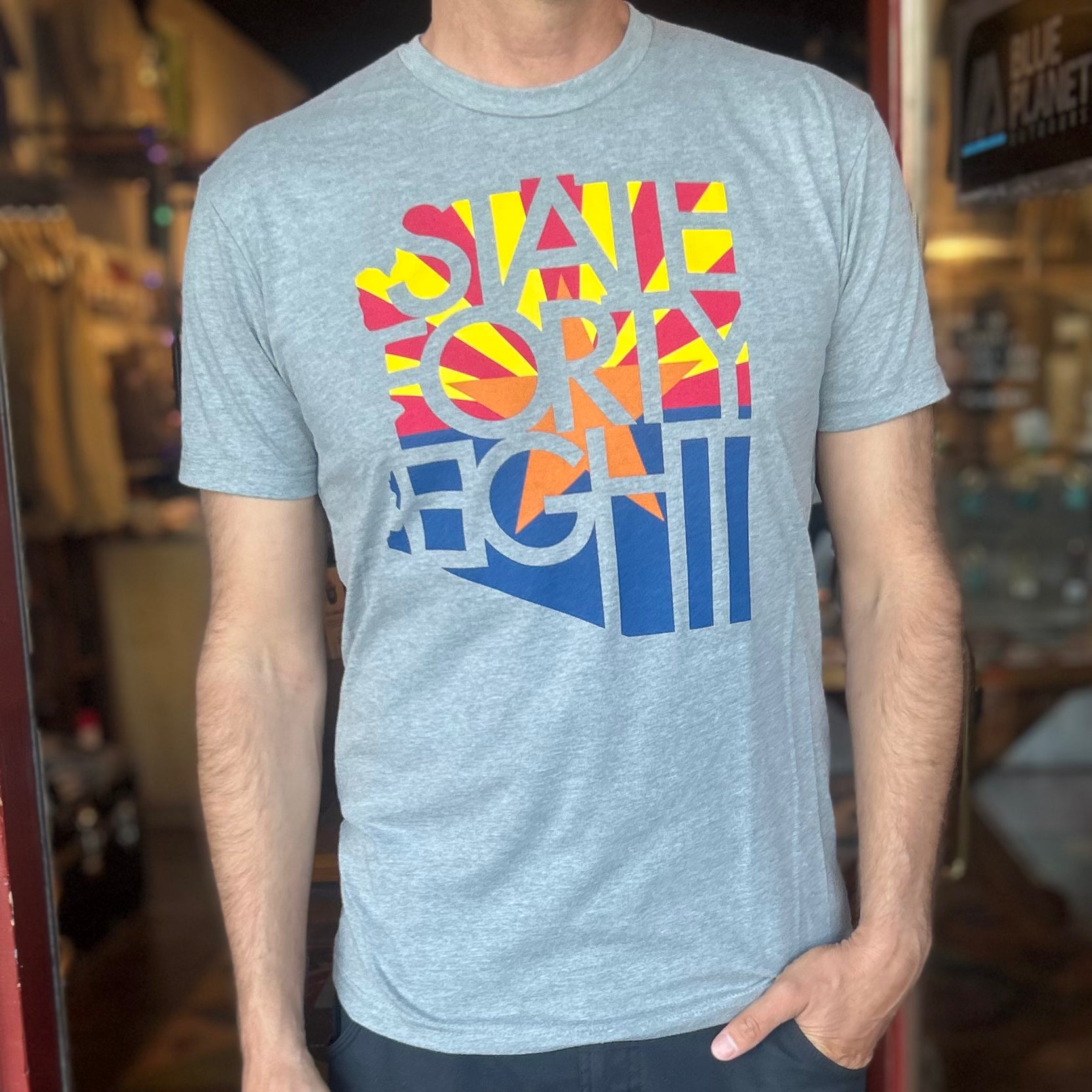 State Forty Eight Tee - Arizona Flag Grey