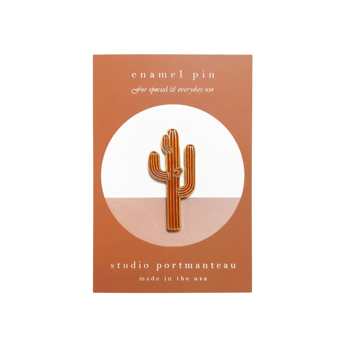 Rust Saguaro Cactus Enamel Pin