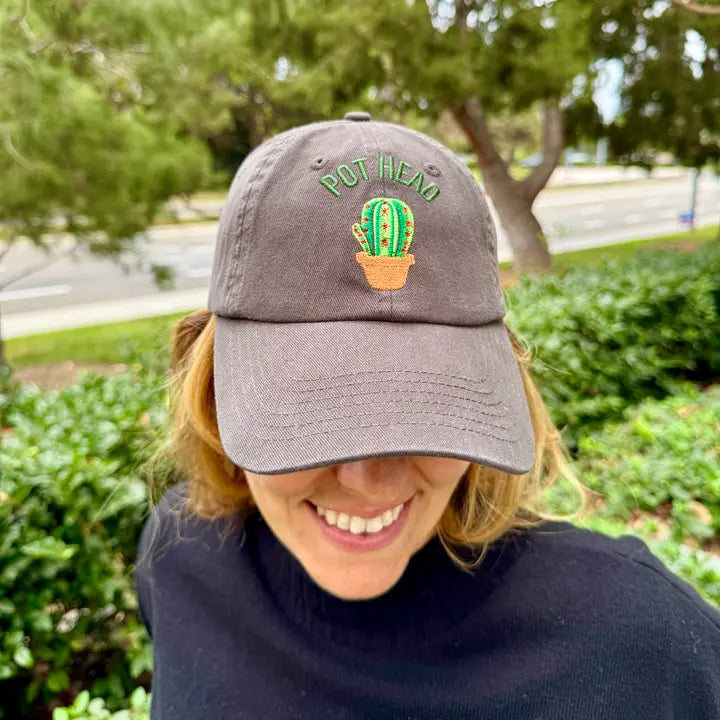 pothead style Pothead Cactus Hat – Funny Cactus Embroidered Cap, Nature-Inspired Succulent Lover’s Hat, Adjustable Green Thumb Gift