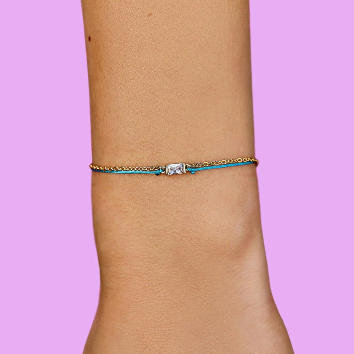 Dainty String and Chain Slider Bracelet