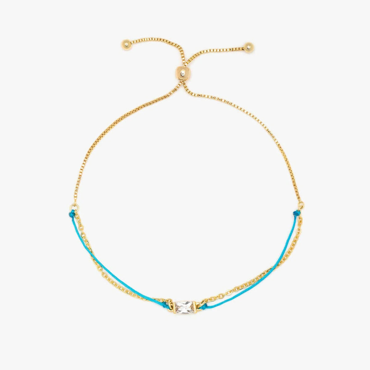 Dainty String and Chain Slider Bracelet