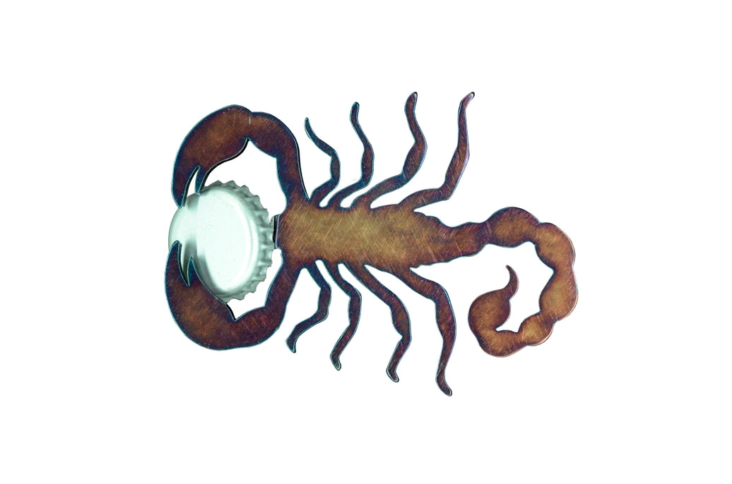 Copper scorpion shaped magnetic bottle opener