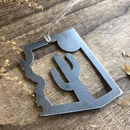 Arizona State Saguaro Steel Ornament