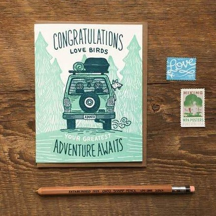 Congrats Love Birds Wedding Adventure Card