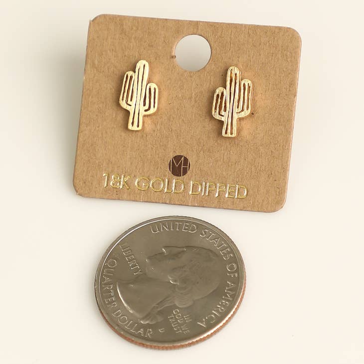 Dainty Desert Cactus Stud Earrings