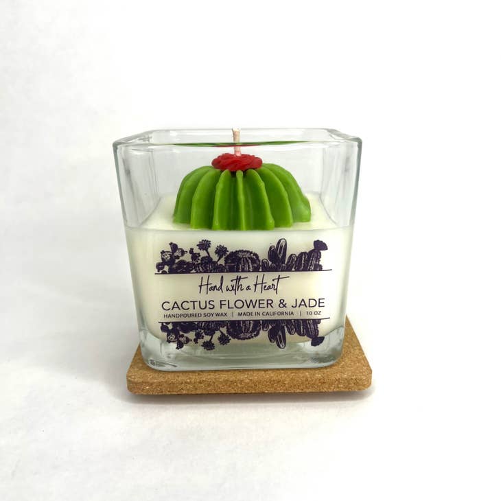 succulent jade candle Cactus Flower & Jade Soy Wax Candle