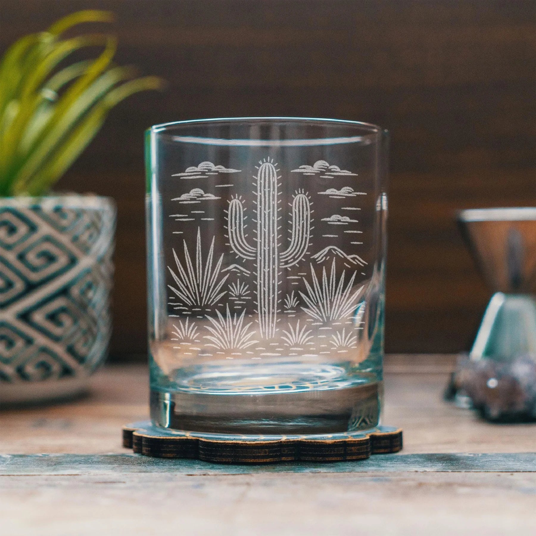 Saguaro Cactus Whiskey Glass