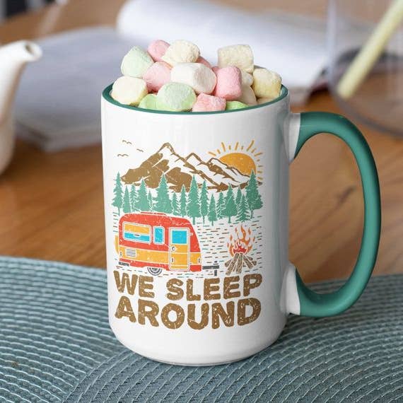 We Sleep Around Camper Mug