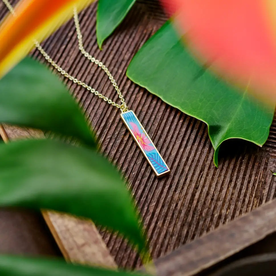 Paradise Island Reversible Bar Necklace - Vertical