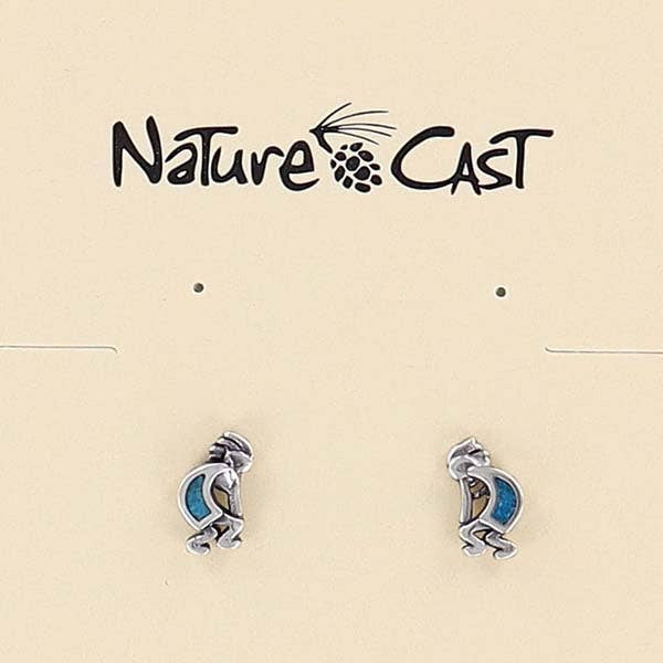 Turquoise Inlay Kokopelli Studs