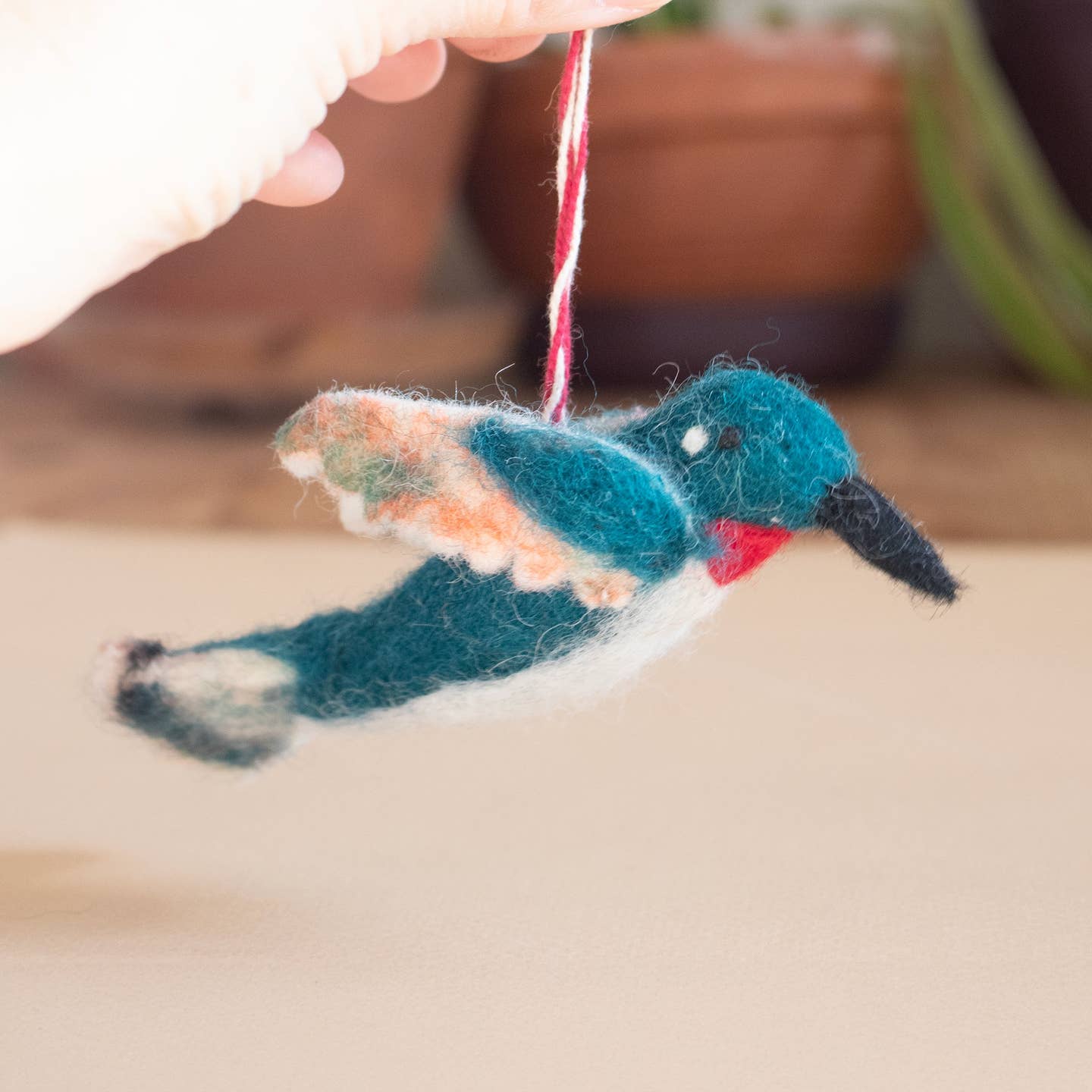 Ruby-Throated Hummingbird Ornament