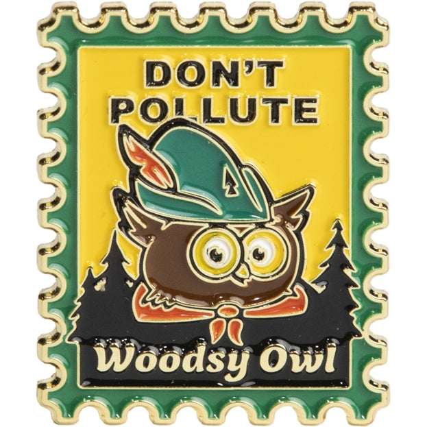 Woodsy Owl Postage Stamp Enamel Pin