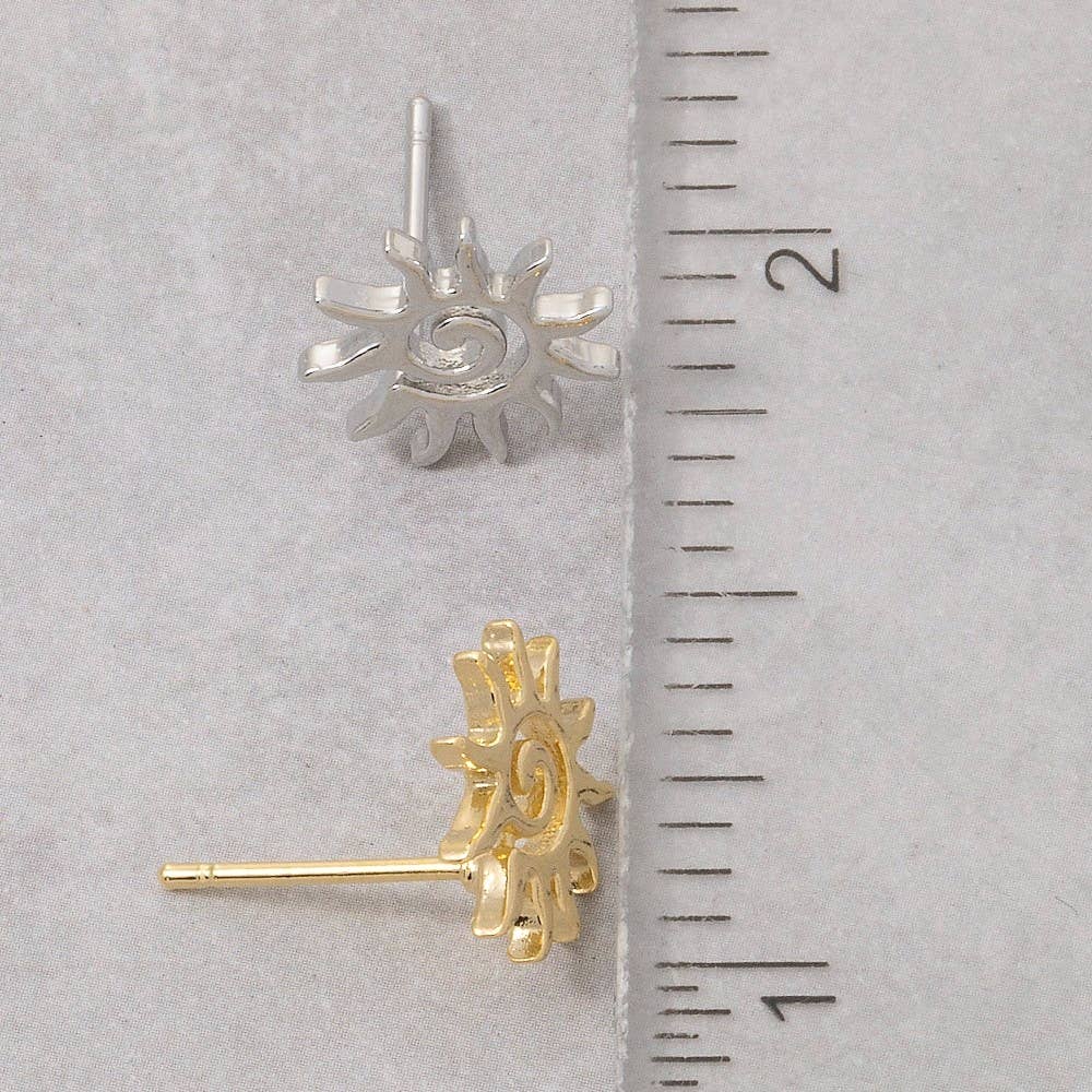 Spiral Sun Stud Earrings