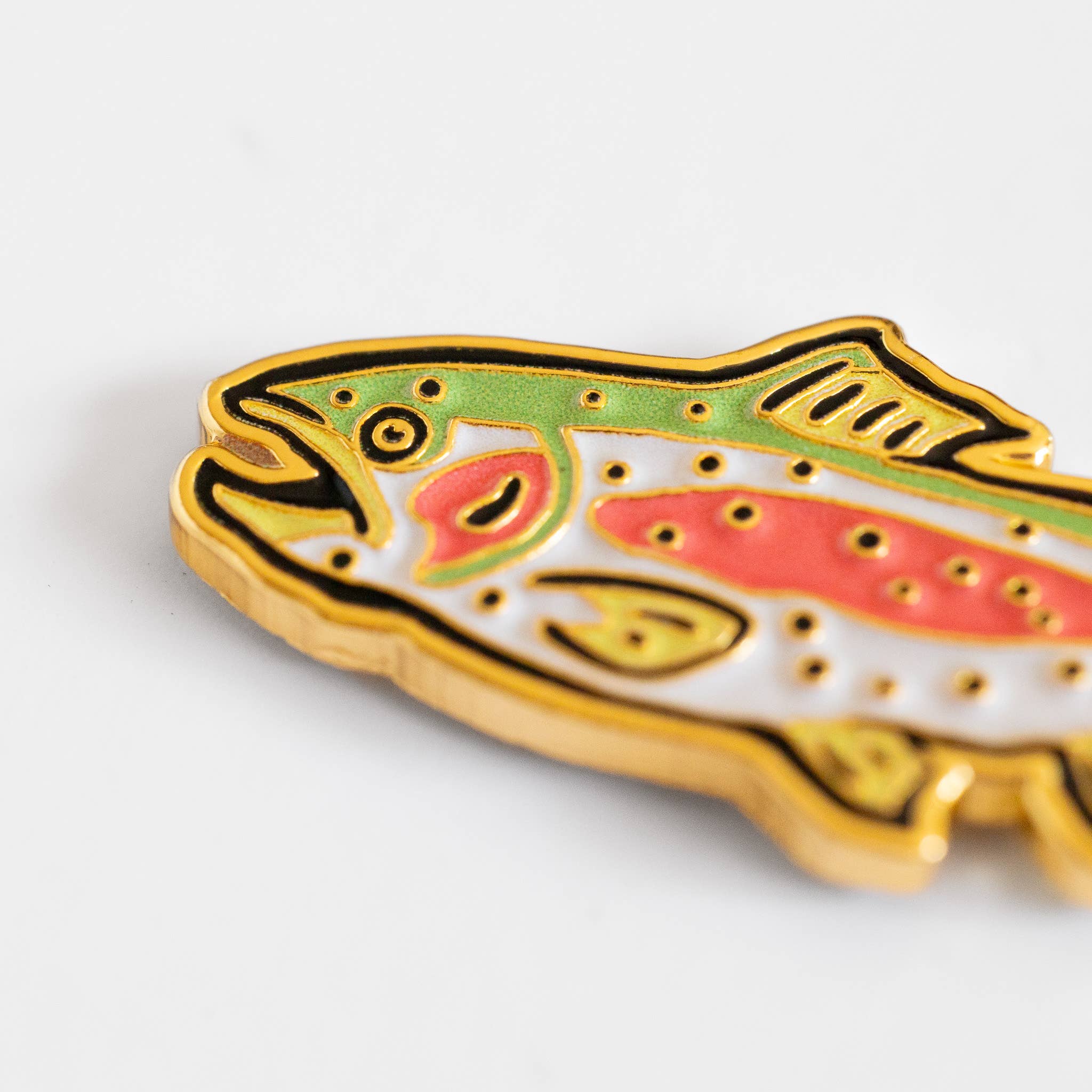 Rainbow Trout Enamel Pin - Metallic Gold