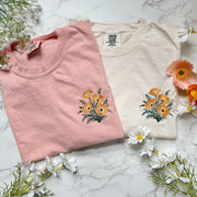 Wild Poppies Flower Embroidered Tee