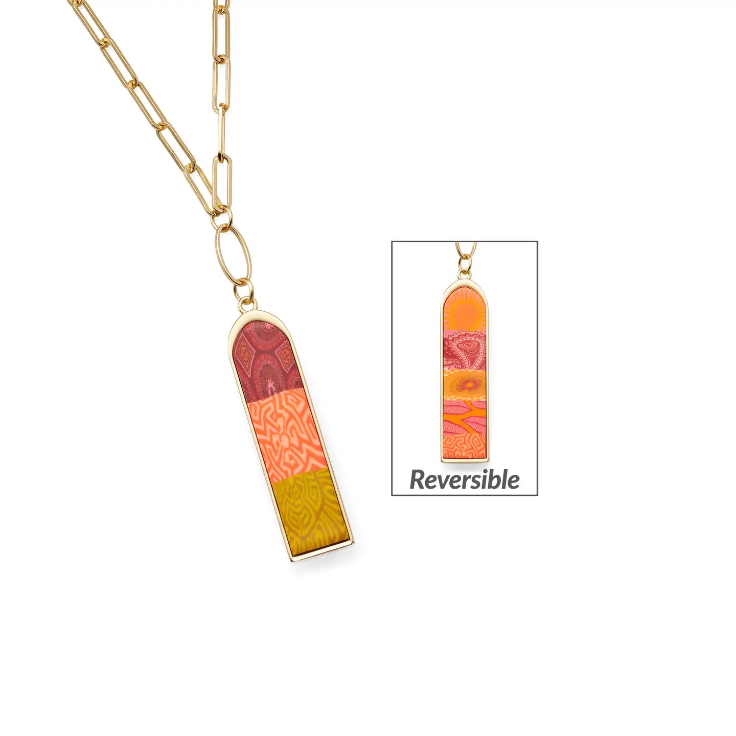 Savannah Red Reversible Long Pendant Necklace
