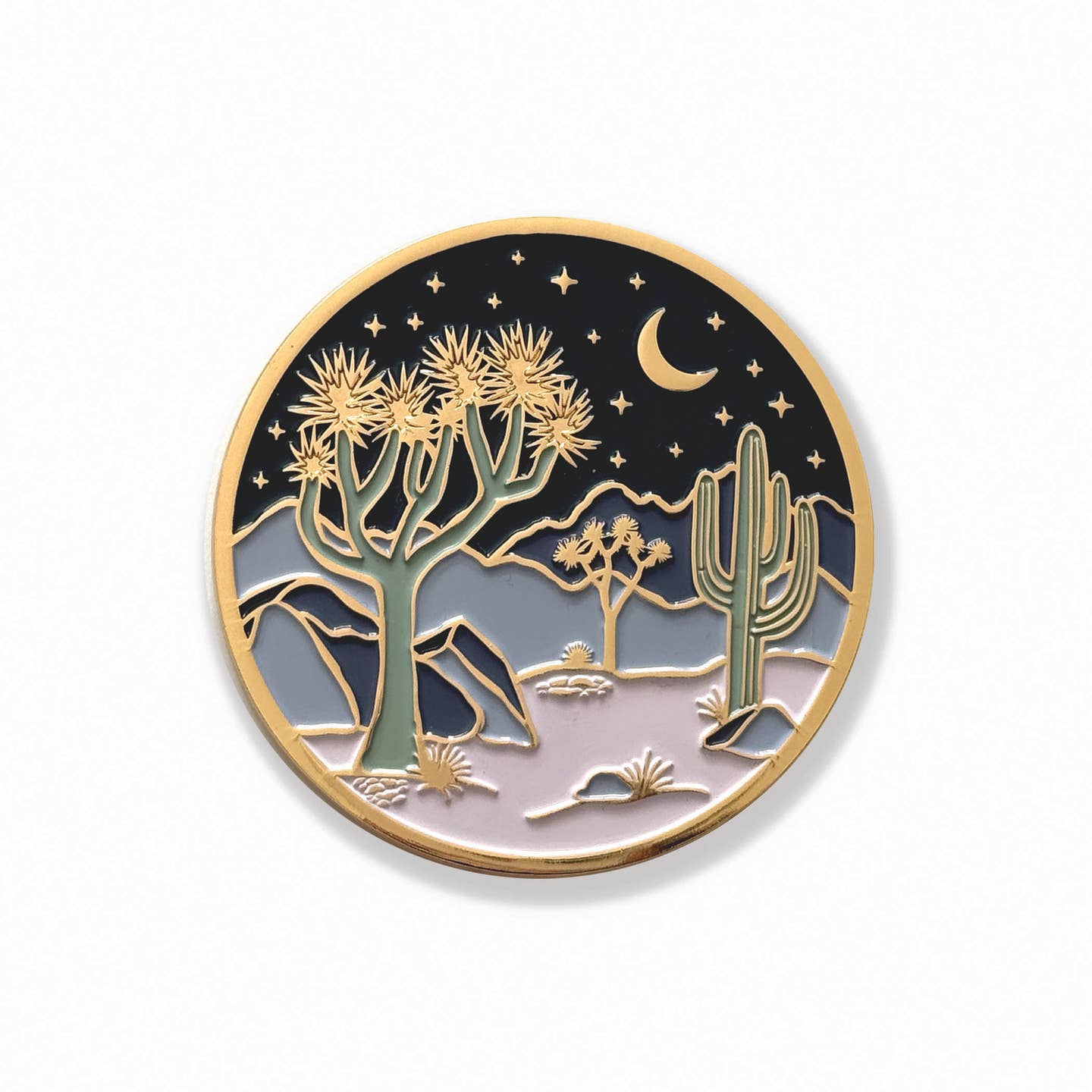 Cool Nighttime Desert Gold and Enamel Drink Coasters