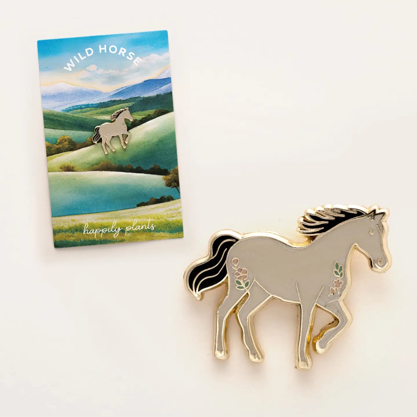 Floral Horse Enamel Pin