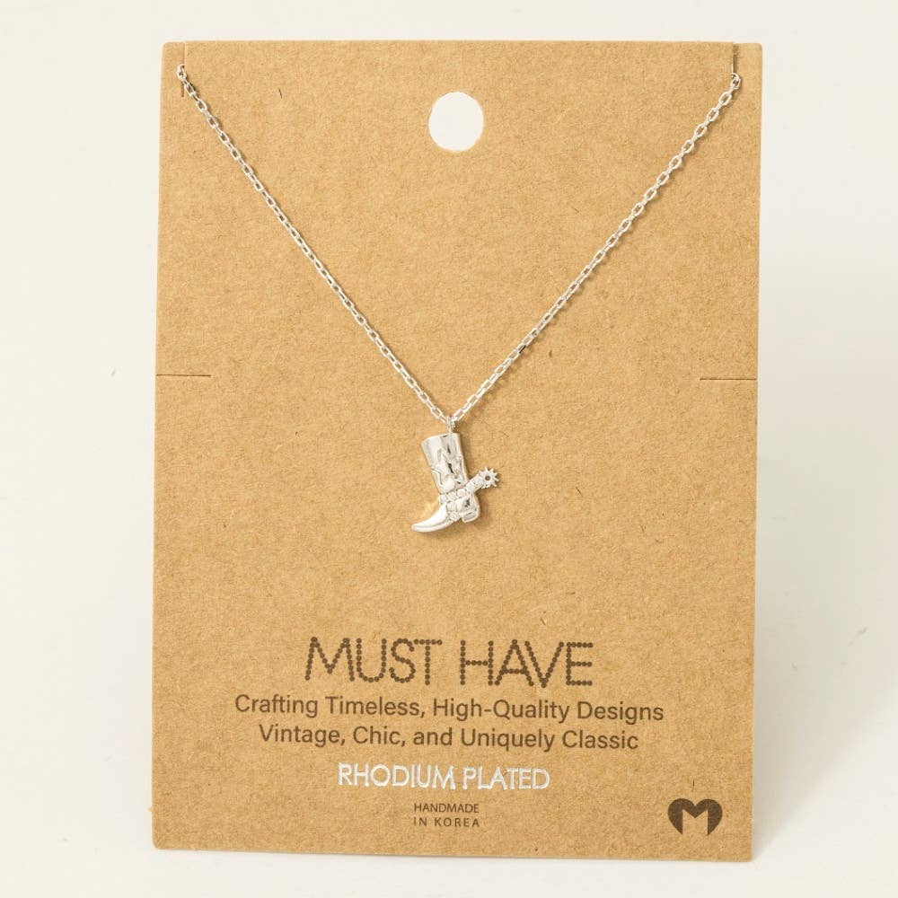 Cowboy Boot Pendant Necklace