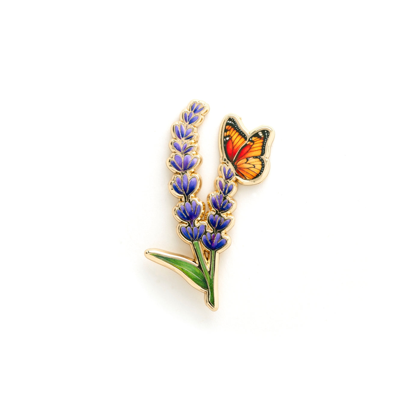 Monarch And Lavender Enamel Pin
