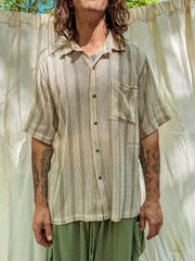 Boho Mesh Button Up Tee