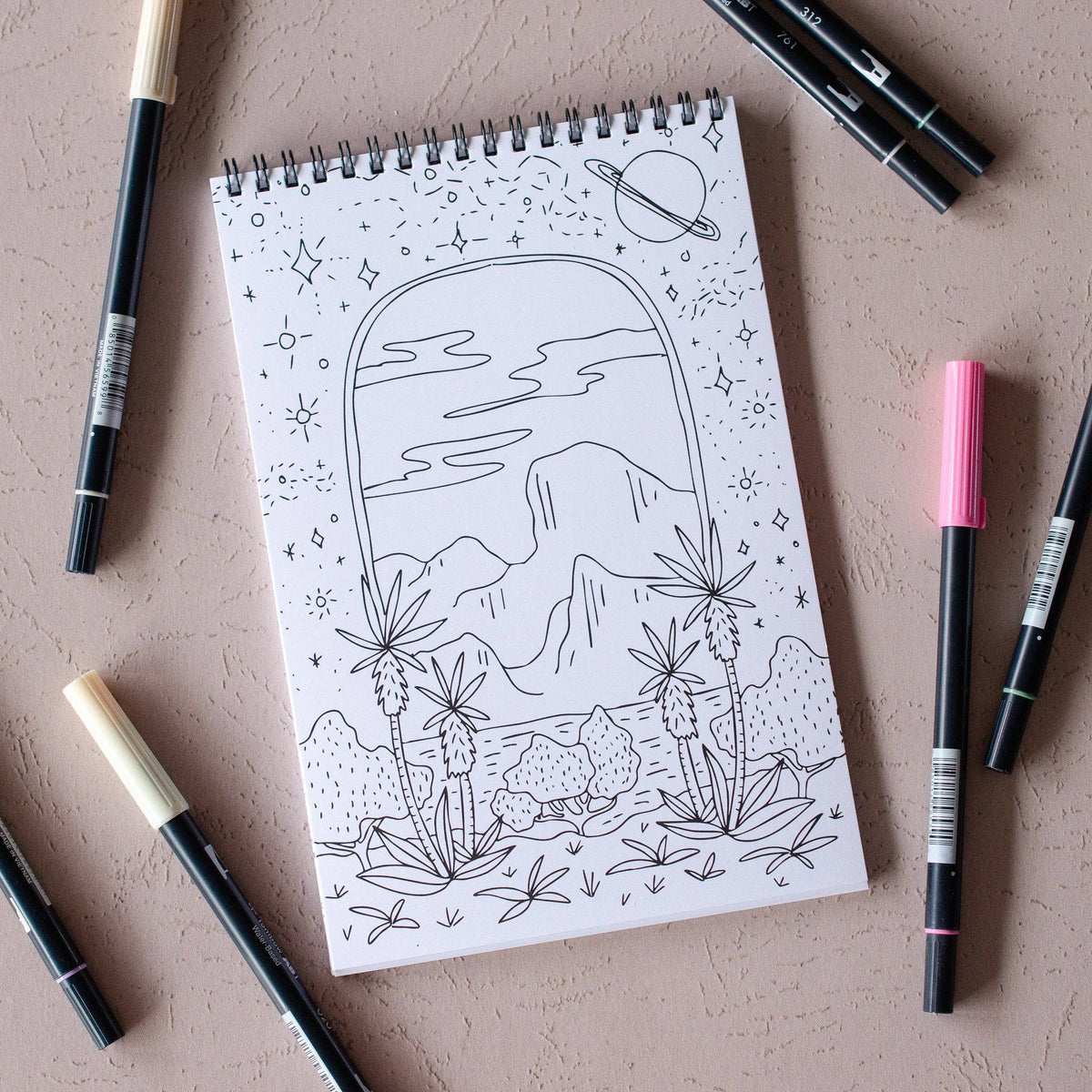 Desert Landscapes Coloring Book