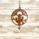 Southwest Saguaro Cactus Sunburst Landscape - Desert Garden Chime