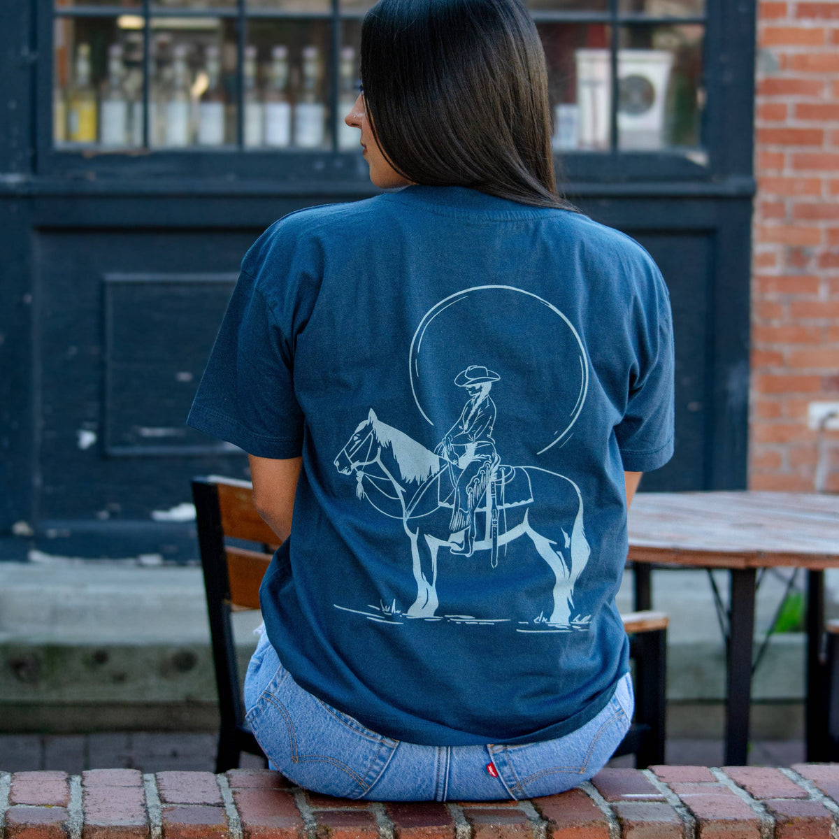 Howdy Unisex Boxy Tee - Denim