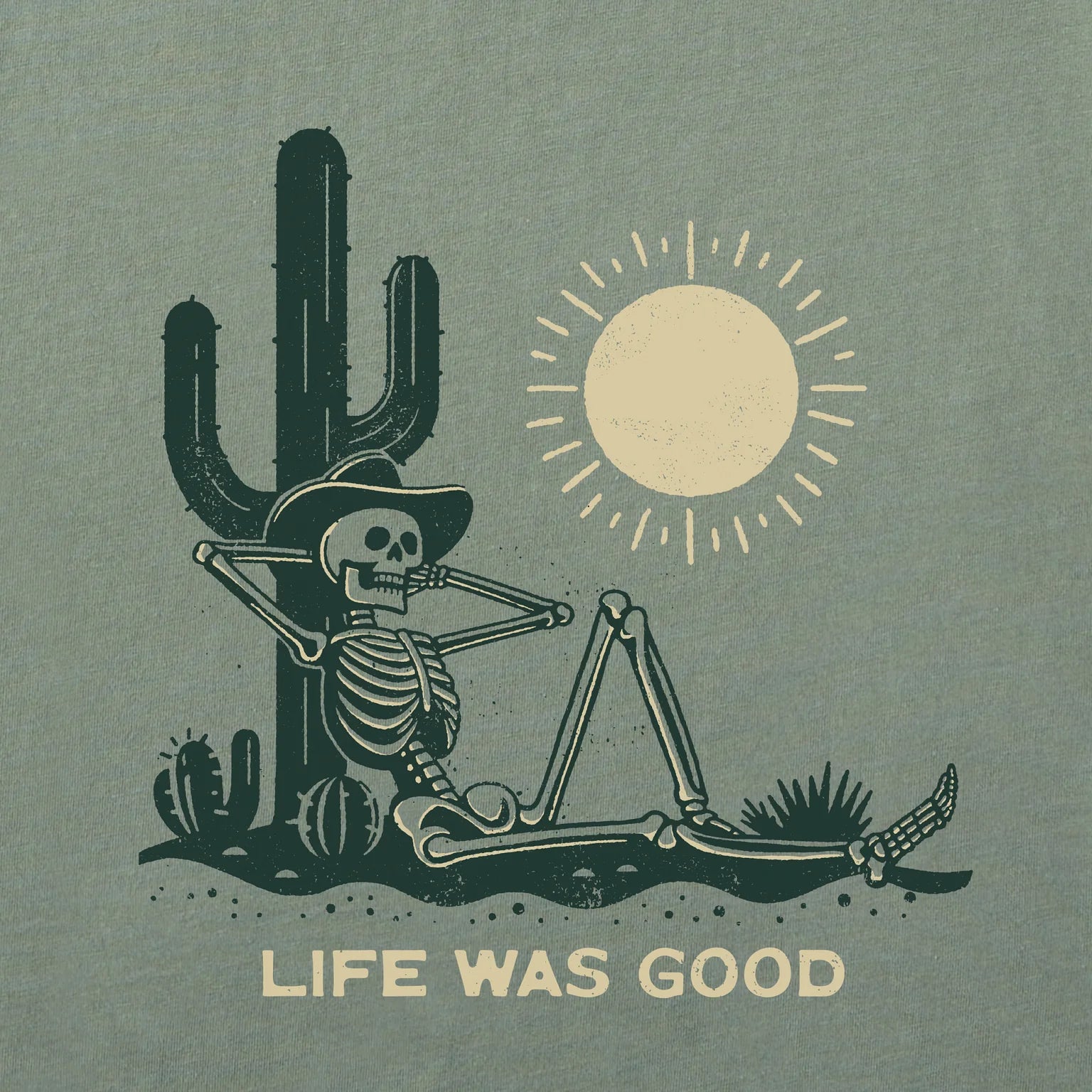 Life Was Good Cowboy Skeleton Tee - Women's