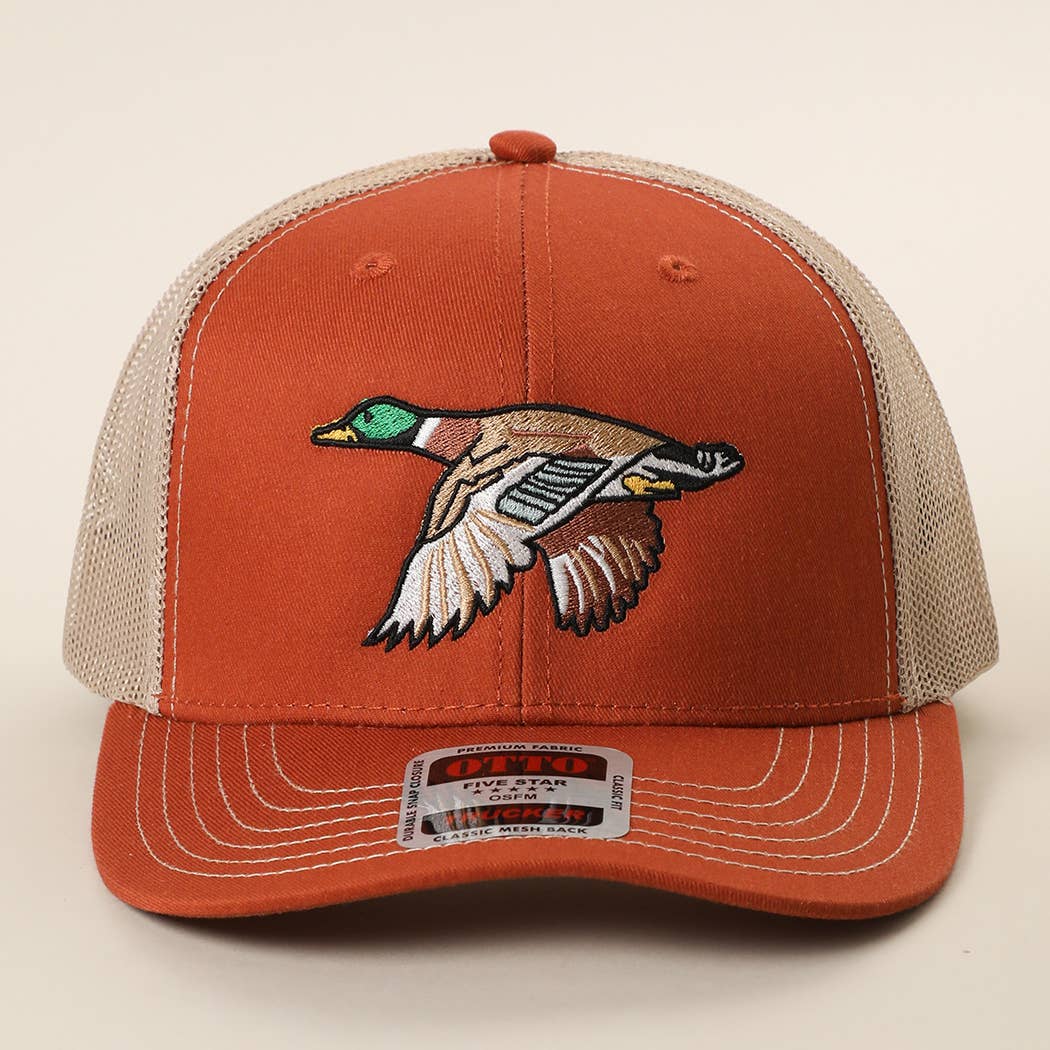 Flying Mallard Embroidered Trucker Hat