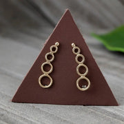 Silver Stacked Circle Ear Climber