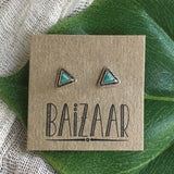 Silver Turquoise Triangle Stud Earring