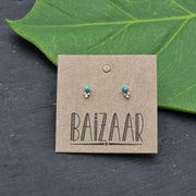 Silver Stone Stud Earrings