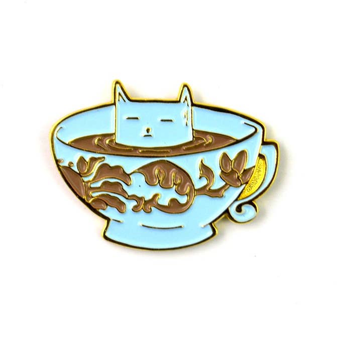 Coffee Cat Enamel Pin