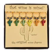 6-Piece Cactus Painted Wine Charms