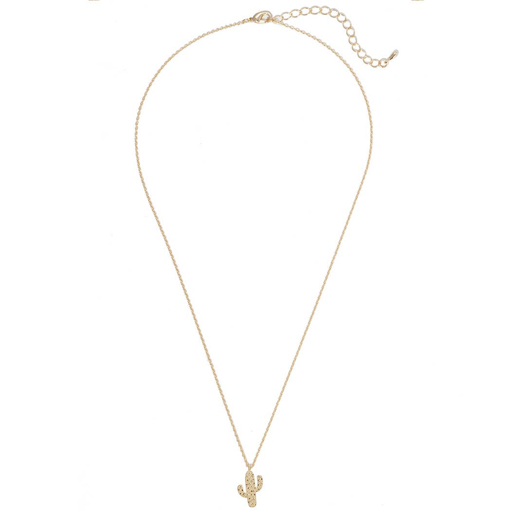 Dipped Cactus Charm Necklace