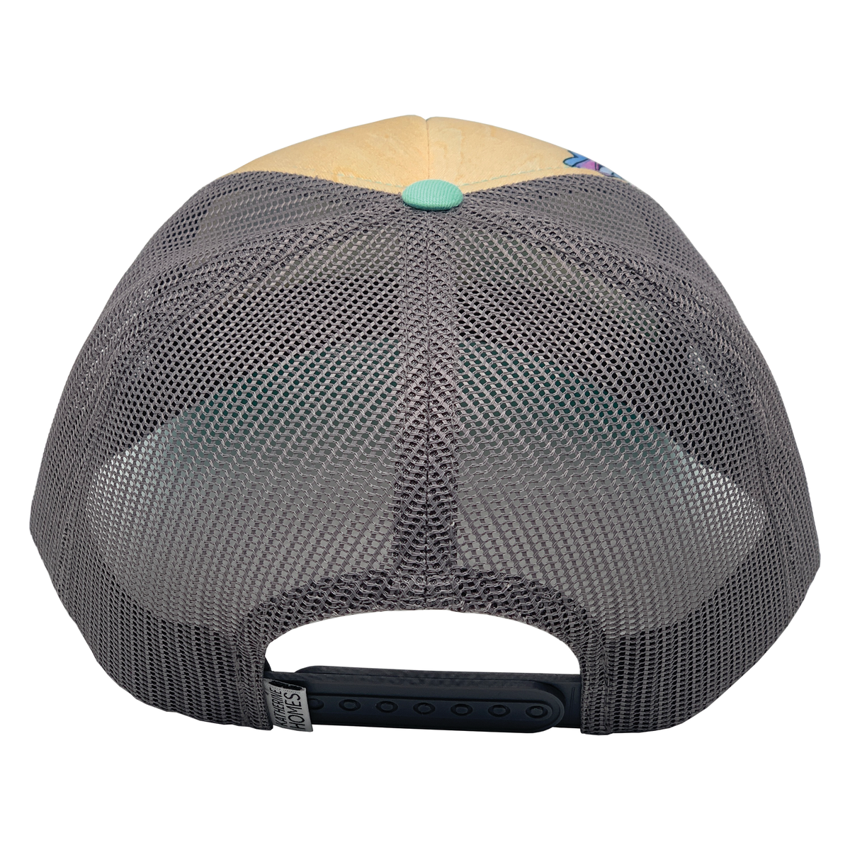 Iris Flowers | Trucker Hat | Aqua | 100% Grey Recycled Mesh