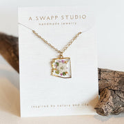Arizona State Pressed Flower Necklace