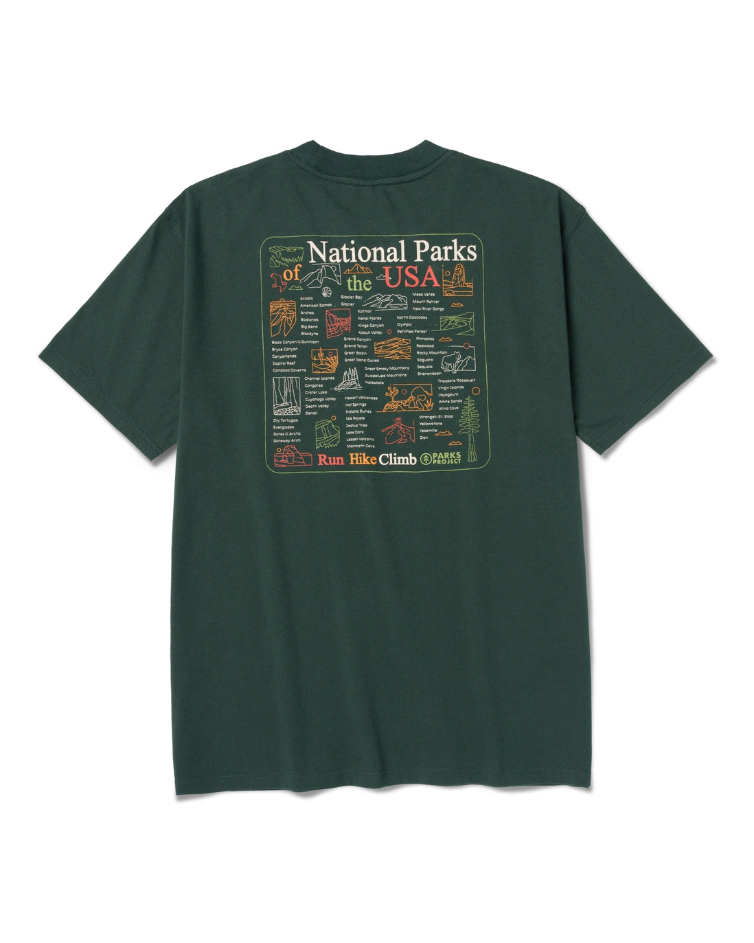 National Park Outline Checklist Tee