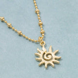 Spiral Sun Pendant Necklace