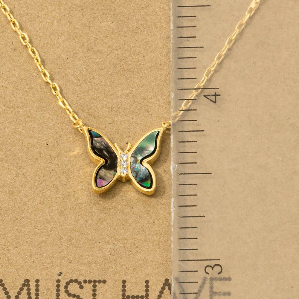 Gold Dipped Mini Butterfly Pendant Necklace