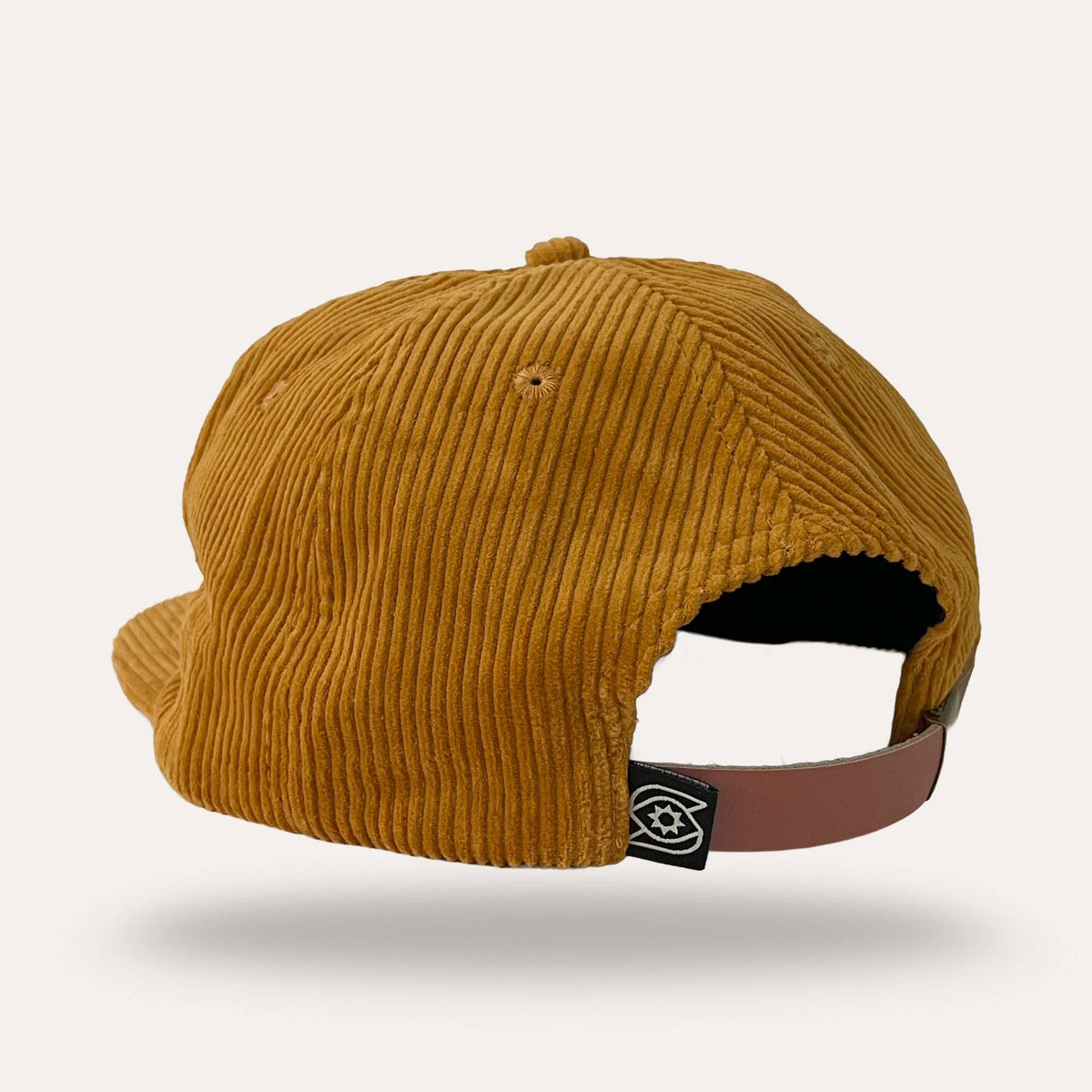 Groovy Mushroom Corduroy Flatbrim Hat - Mustard