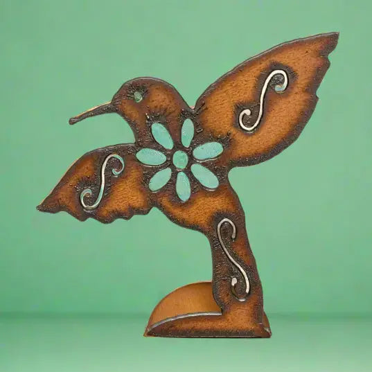 Whimsical Hummingbird Metal Cut Out Standee